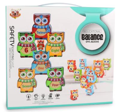 China Eductional Toys New Board Game Education Balance Game Toy For Kids Play Number Learning Owl Blocks for sale