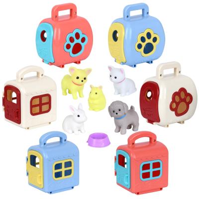 China Pet game set cute pet surprise! Mini Pet House Surprise with Surprise Pets, Small Puppy Playset, Table Toys for sale