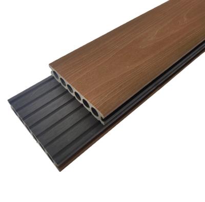 China Teak No.2 Exterior Decoration Co Extruded WPC Flooring Decking Indentation Resistance for sale