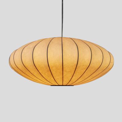 China Japanese Style Restaurant Lighting Indoor Led Ceiling Lamp Single Oval Silk ceramic kitchen cage horizontal pendant lights Silk lamp Bubble lamp for sale