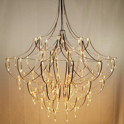 China Modern Nordic Crystal Pendant Light Hotel Restaurant Indoor Crystal Chandelier for sale