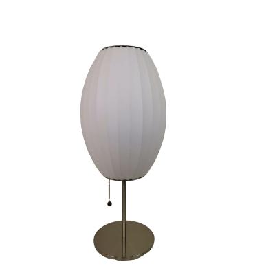 China High Quality Classical Style White Silk Shade Modern Style Bedside Table Lamp Silk lamp Bubble lamp for sale