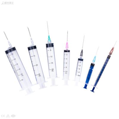 China Wholesale High Quality Luer Lock and luer slip Disposable Medical Syringe 0.5ml 1ml/cc 2ml 3ml 5ml 10ml 20ml 50ml 60ml Syringe for sale