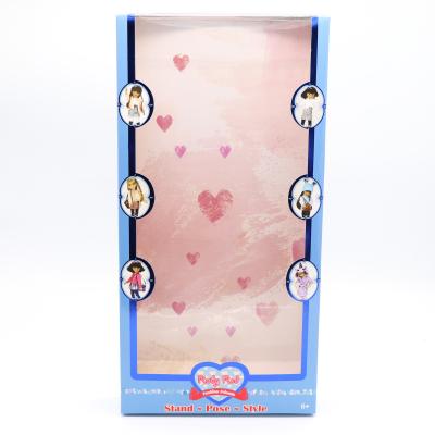 China Handmade Luxury Custom Foldable Doll Packing Box Toy Gift Foldable Paper Box With PVC for sale