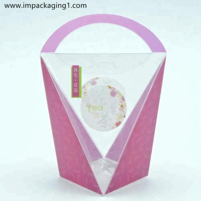 China Food Grade Handmade Peculiar Shape Clear PVC Box With Handle for sale