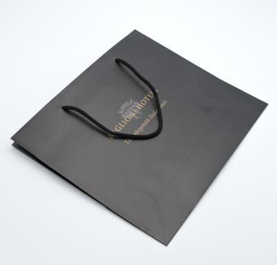 China Euro Style Recyclable Black Tote Ribbon Paper Bag Supplier Paper Tote Bags for sale