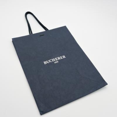 China Recyclable Custom Labeled Paper Bag Jewelry Packaging Shopping Paper Bag For Watch for sale