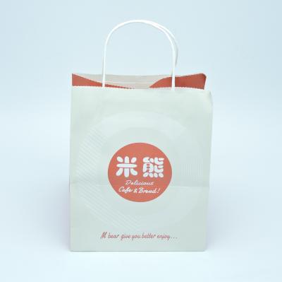 China Recyclable Customized Kraft Paper Bakery Food Paper Bags Recyclable Packaging Paper Bags With Handles for sale