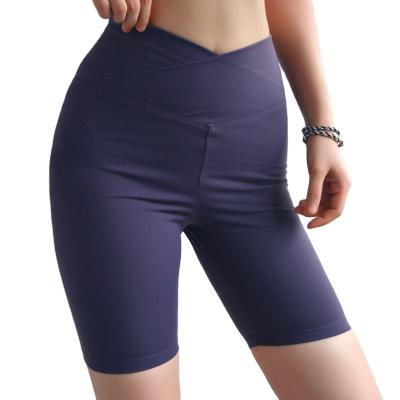 China Breathable fishing pants Quick-drying Hip-lifting yoga tracksuit High-waist tight-fitting yoga pants running fitness 5-point sports pants for sale