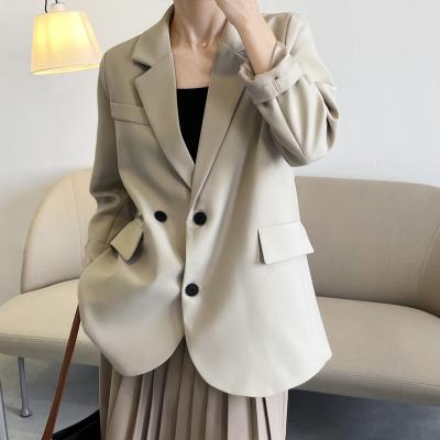 China 2022 spring and autumn anti-wrinkle jacket women's suit small drape loose solid color silhouette jacket suit for sale