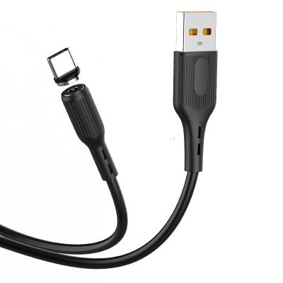 China MP3/MP4 Player USB Cable Phone Accessories Magnetic Fast Charging Luminous Data Cable Three In One Magnetic PVC USB Data Cable for sale