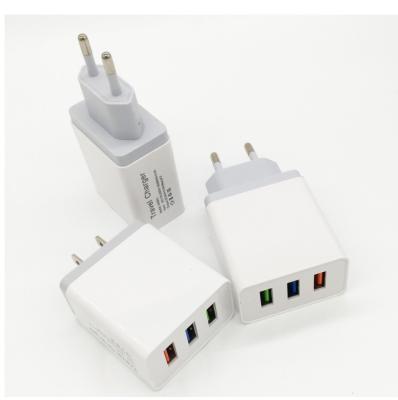 China 3port Cell Phone USB Mobile Phone Travel Charger 5V2.4A Multi Port EU USA Charger Wall Charger for sale