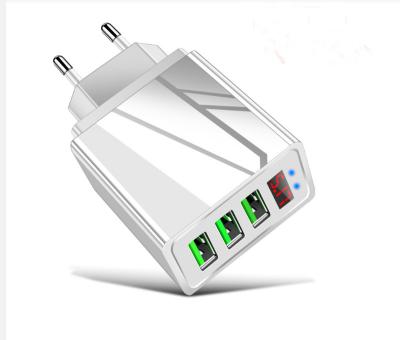 China 5V 3A Mobile Phone USB Display Mobile Phone Travel Charger EU USA UK Port Multiple Digital USB Wall Charger for sale