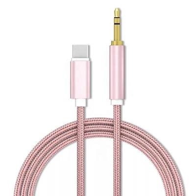 China Car digital type C car voice line to AUX stereo built-in connection audio cable. of 3.5mm braided wire for sale