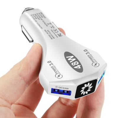 China Mobile Phone 48W 2 Ports Quick Charging USB Car QC3.0 Car Charger 9V Cell Phone 12V Car Charger Dual USB Charger Adapter for sale