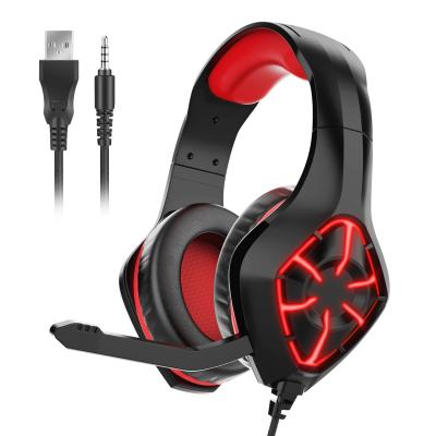 China 2021 Hot Selling Stereo Earphone PC Wired Gaming Gamer Headset Auriculares Headphones With Mic Led Light For Ps 4 for sale