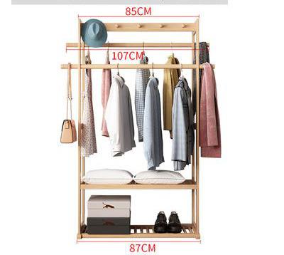 China Uesful Fashionable Simple Style Hanger High Quality Wooden Free Standing Hooks Hold Clothes To Coat Storage Racks for sale