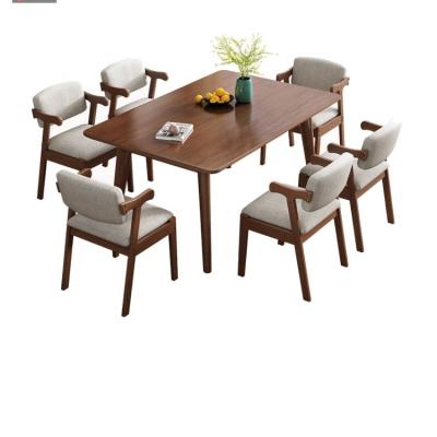 China Stable factory supply e-commerce wood dining sets direct border Z match fabric chairs dining table set dining tables for sale