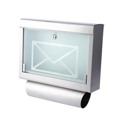 China Modern Wall Mounted Stainless Steel + Glass & Glass Mailbox Mailbox for sale