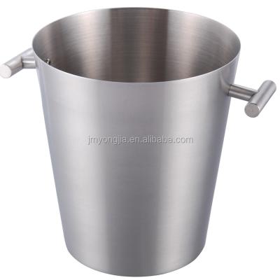 China Sustainable Stainless Steel Cone Shape Ice Bucket With Useful Handle for sale