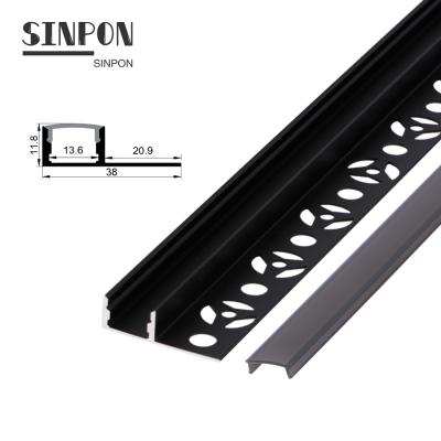 China 2021New Design Aluminum Alloy Recessed Ceiling Wall Drywall Panel Inside Outside Corner Tube Channel Led Alu Aluminum Profiles For Strip Light for sale