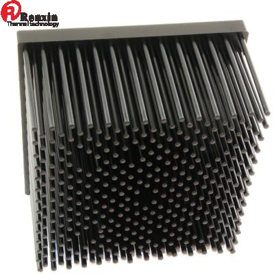 China Radiator LED Lighting Heatsink 100W Black Anodized Aluminum Pin Fin Radiator for sale