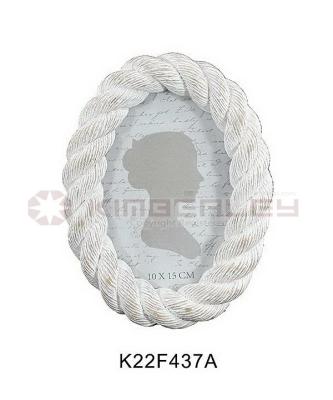 China POLY RESIN PHOTO FRAME RUSTIC RUSTIC ROPE DESIGN for sale