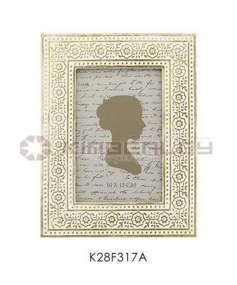 China RUSTIC WOOD CRAFT / INDIAN STYLE POLY RESIN PHOTO FRAME INDIA PATTERN for sale