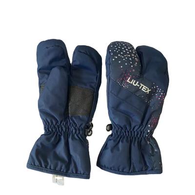 China Anti-Slip Amazon Ski Gloves Hot Selling Snowboarding Ice Climbing Three Finger Winter Mitt for sale