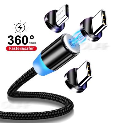 China Magnetic Round Shape 3 Magnetics in 1 Fast Charging Cable 360 ​​Degree Stronger Magnetic Adsorption Safer Charging Type C Android IOS for sale