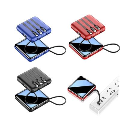 China Best Selling Portable Cell Phone Fast Charging Universal 10000mah Item Cables Type C Android Power Bank LED Light Lightning for sale