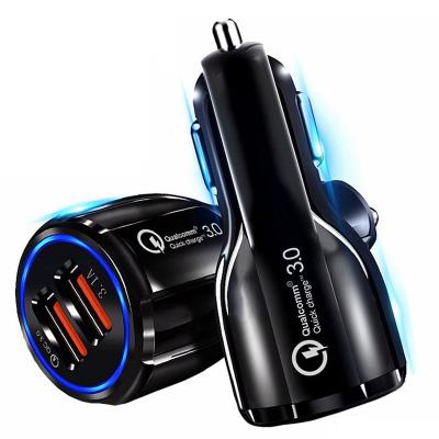 China Quick Left Car Charger USB Car Charger 2 USB Mobile Phone QC3.0 Fast Charger for sale