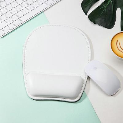 China High Quality Wholesale Custom PU Keyboard White Leather Mouse Pad Eco-friendly, OEM Hand Wrist Rest Protect Mousepad Computer Accessories for sale