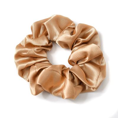 China New fashion black satin solid color luxury border European and American style hair ties headband elastic oversized scrunchies for sale