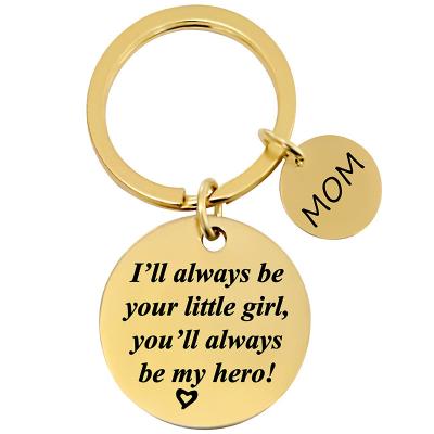 China Unisex Father's Day Gift Dad Gift From Daughter For Birthday I Will Always Be Your Little Girl You Will Always Be My Hero Key Chain for sale