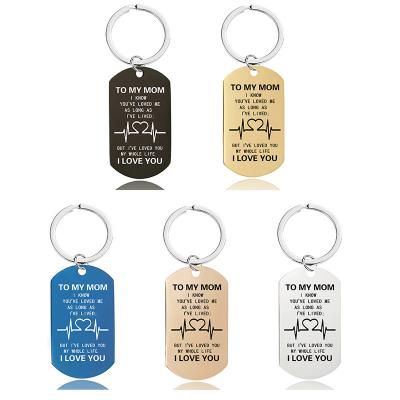 China Unisex Keychain Stainless Steel Key Chain Letter Tags Birthday Gifts Always Remember You Are Stronger Braver Than You Think KC-002 for sale