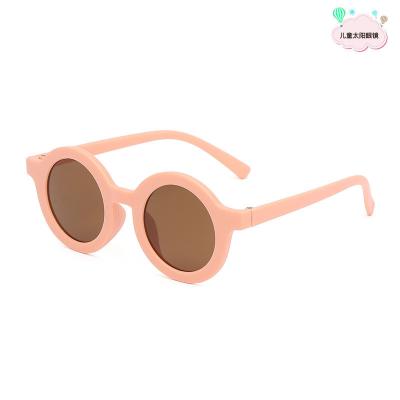 China Fashion Sunglasses Hot Sale Kids Round Eyewear Retro Frosted Macarons Baby Fashion Glass UV400 Street Sunglasses for sale