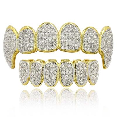 China Hiphop fashion full body jewelry iced out zircon stone hiphop grillz diamond teeth grillz colorful for sale