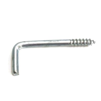 China Heavy Industry 50x Galvanized L Shape Right Angle Screw-in Dress Cup Hooks Hangers Wall Mount for sale