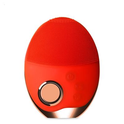 China Portable Waterproof Electric Silicone Facial Massager Facial Revitalizer Brush Sonic Pore Cleaner Face Cleaning Brush Skin Cleaning for sale