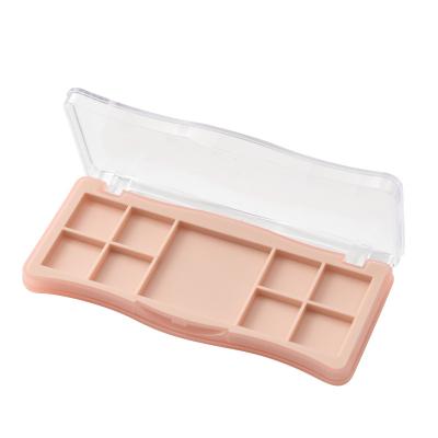 China Recycled Materials Hot Sale Plastic Clear Eyeshadow Palette Eyeshadow Empty Box Case for sale