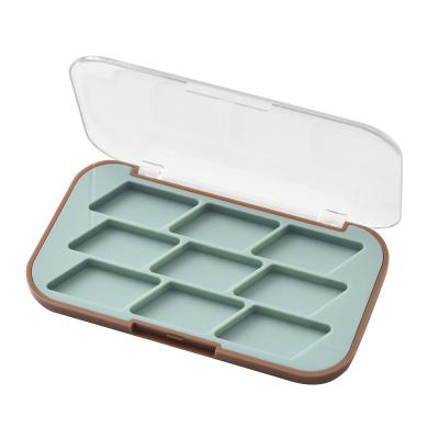 China Recycled Materials Large capacity plastic transparent colorful empty eye shadow palette container box for sale