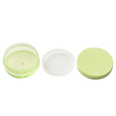 China Recycled Materials Plastic loose powder box clear light green cosmetics case powder box for sale