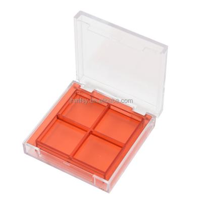 China Recycled Materials Color Make Up Blusher Case Empty Plastic Eye Shadow Case Compact Powder Cosmetic Packaging for sale