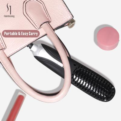 China Professional Wholesale Small Compact Temple Comb High Heat Straightener Pressing Electric Hot Comb Electric Hair Straightener for sale