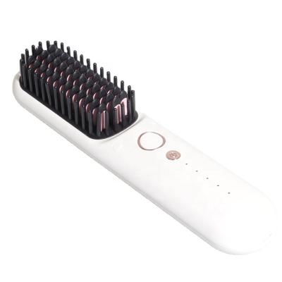 China Wholesale Compact Cordless Usb Hair Straightener Sweep Portable Mini Electrical Lcd Hair Straightener Brush for sale