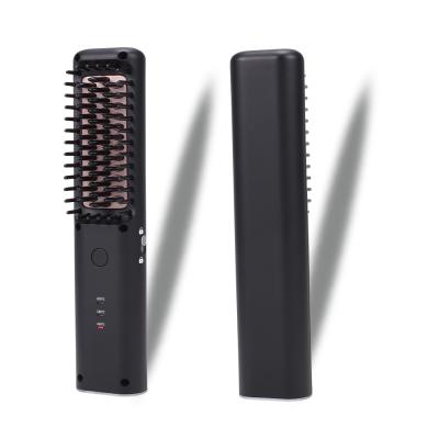 China Compact Anti-scald Portable New Style Rechargeable Hair Straightening Brush for sale