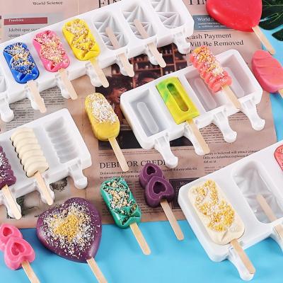 China Viable Maker High Quality Ice Popsicle DIY Face Mold Round Silicone Mold for Ice Cream for sale