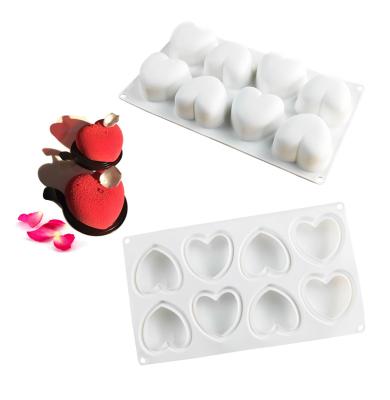 China Viable Heart Shape Silicon Chocolate Mold / Silicone Mousse Cake Mold for sale