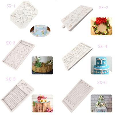 China Amazon Sustainable Wholesale 3D Fondant Molds Tools Cake Wedding Flowers Rose Shape Lace Decorating Supplies Silicone Lace Mat Tools Set for sale